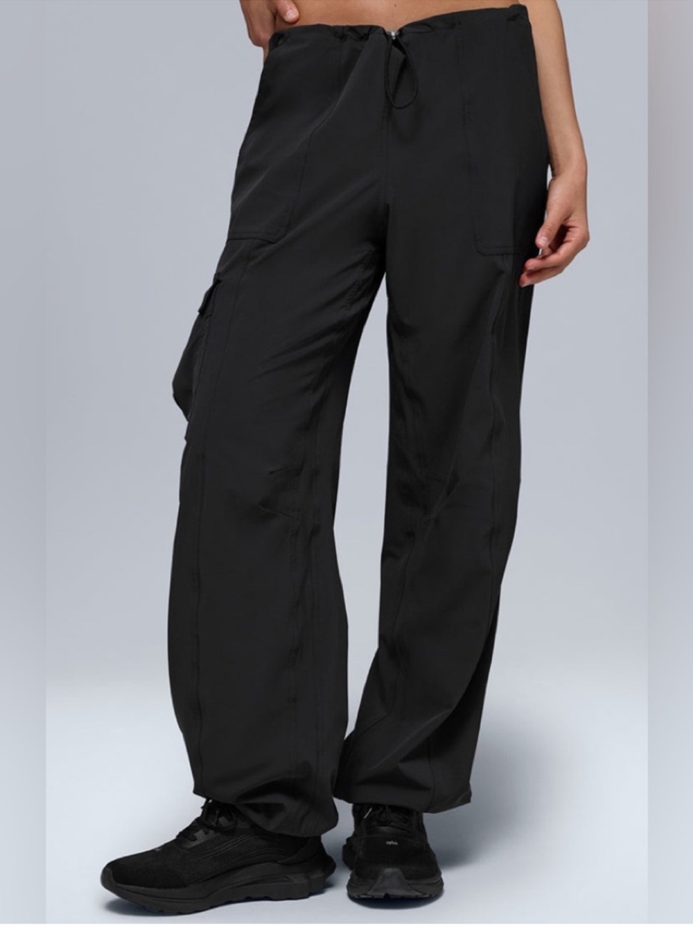 ALO Yoga Black Wide-Leg Track Pants